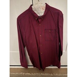 CPO Provisions Button Down Shirt L Red Blue Checkered